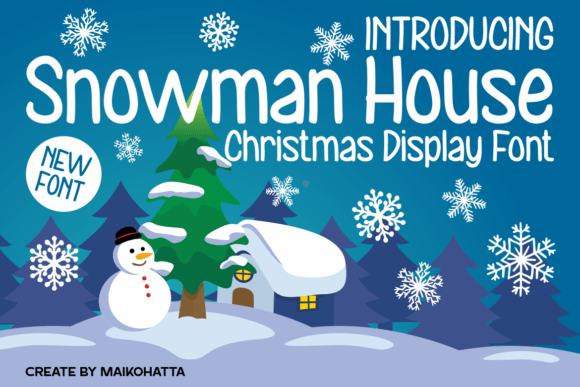 Snowman House Font for Creative Makers